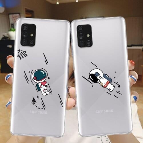 Space Astronaut Soft Silicone Phone Case For Samsung Galaxy S8 S9 S10 S20 S21 Plus Ultra A10 A20 A30 A40 A50 A70 Back Cover