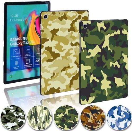 Case for Samsung Galaxy Tab A 10.1 2019/2016/7.0/9.7/10.5 Inch/Tab E 9.6/Tab S5E Plastic Camouflage Slim Hard Shell Tablet Cover