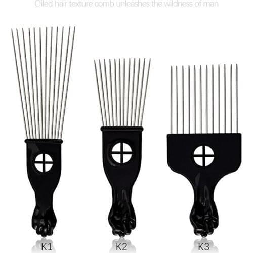 3 Size Black Wide Teeth Black Metal Comb African Hair Comb Brush Salon Hairdressing Hairstyle Styling Tool