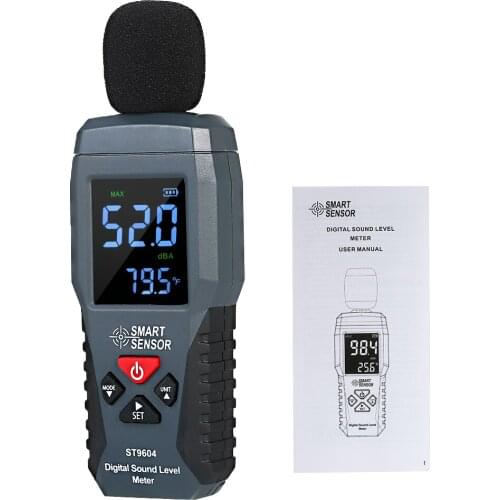 Mini Digital Sound Level Meter LCD Display Noise Meter Noise Measuring Instrument Decibel Tester 30-130dBA ST9604