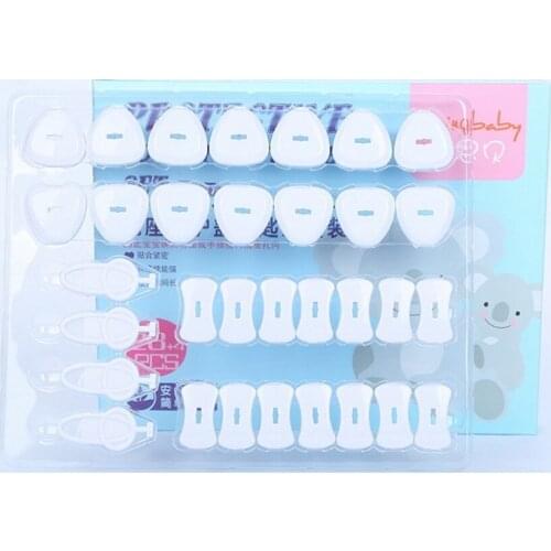 DHL 50set Baby (28 Plugs+4 Buttons) Socket Plug Cover Protection 2/3Hole Plug Protector for Child Protect