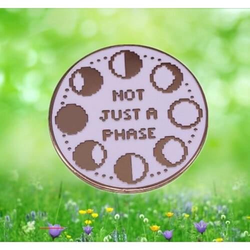 Not just a phase moon pun Luna enamel pin The moon has phases but your identity doesn’t brooch