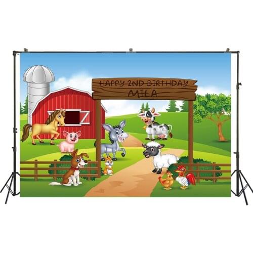 HUAYI Photography Backdrops Birthday Photo Backdrop Farm Baby Shower Birthday Party Decor Banner Photography Background W-802
