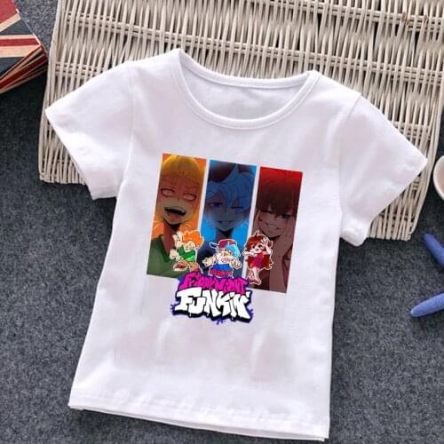 Boys & Girls Cartoon T-shirts Kids Friday Night Funkin Print T Shirt for Boys Children Summer Short Sleeve T-shirt Tops Clothing
