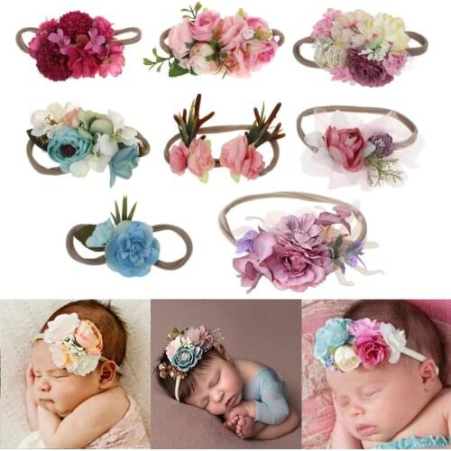 Princess Flower Headband Newborn Baby Photography Prop Hair Accessories Infant Headwear