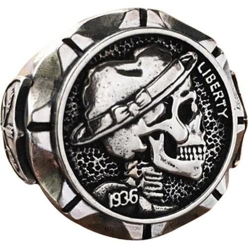 Skull Party Ring White Punk Stone Ring Ladies Mens Fashion Wedding Ring Jewelry Mexican Indian Motorcycle Style Ring Gift