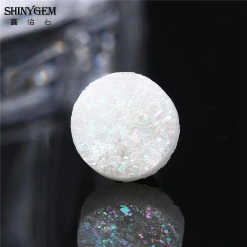 ShinyGem 8 mm Round Druzy Stone Cabochon 8 Colors Sparkling Gems Cabochon Solid Natural Stone Beads For Jewelry Making 10pcs/Lot