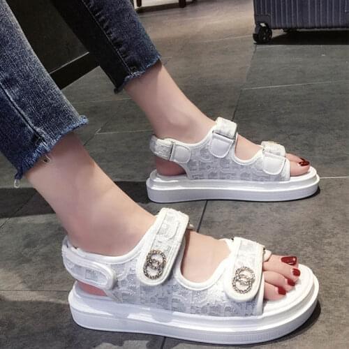 Fashion Thick-Soled Sandals Womens 2021 New Summer Explosion Models All-Match Fairy Style Sandals Flat Sandals