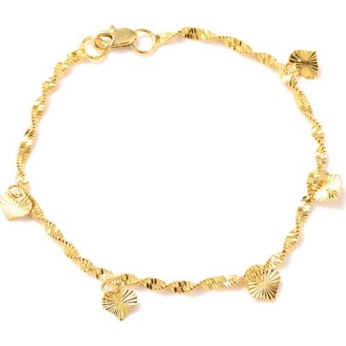 Bangrui 8.26 inch gold heart pendant Chain Bracelet Men Jewelry party Gift Wholesale rendy snake Chain Bracelet