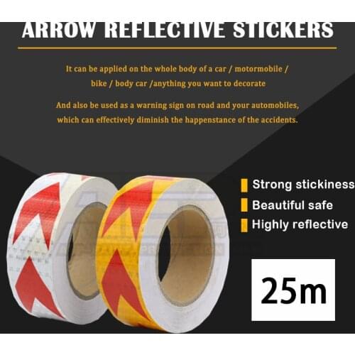 25M Car Reflective Tape Sticker Safety Mark Car Styling Self Adhesive Warning Strip Truck Motorcycle Bicycle Film Decor Tool