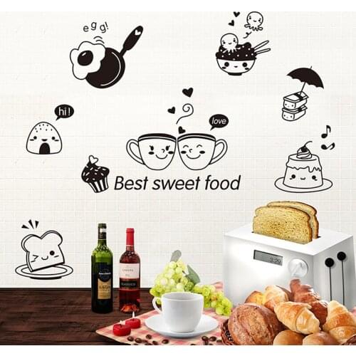 Kitchen Wall Stickers Coffee Sweet Food DIY Wall Art Decal Decoration