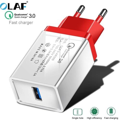 OLAF USB Charger Quick Charge 3.0 for iphone 7 8 Plus Xs X QC 3.0 Phone Charger For Xiaomi Redmi Note 7 For Huawei mate 20 pro