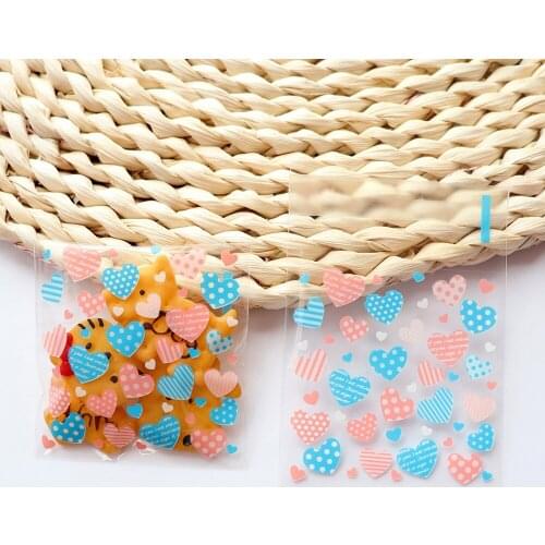 35pcs/lot Heart-shaped Love Plastic Bag Wedding Birthday Party Favors Cookie Candy Gift Packaging Bags OPP Self Adhesive Bags