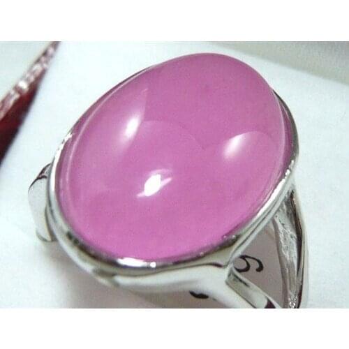 Stunning pink agates bead fine jewelry ring(#6,7,8)
