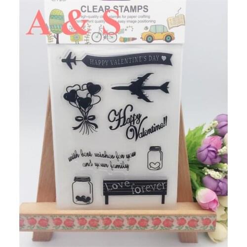 Heart Happy Valentines Day Transparent Clear Stamp DIY Silicone Seals Scrapbooking/Card Making/Photo Album Decoration