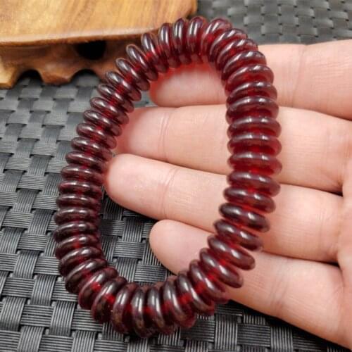 Direct selling charm safety buckle bracelet blood red flat round Bracelet honey wax bracelet for lovers