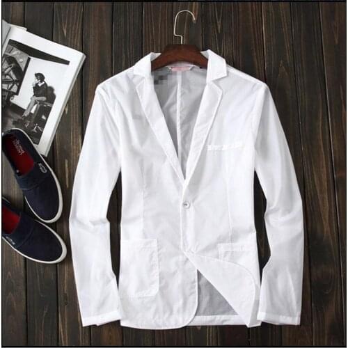 S-6xl 2021 New Thin White Spring And Summer Mens Suits Personality Clothing Small Suit Jacket