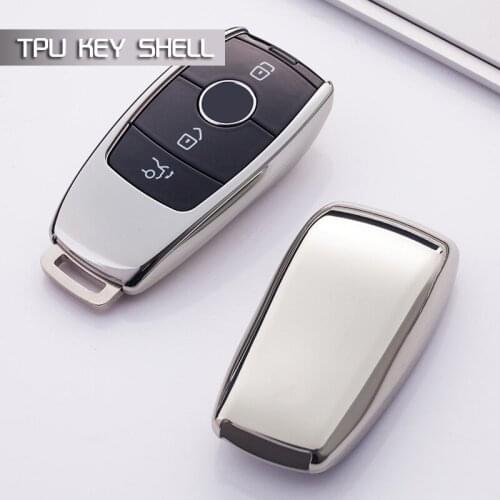Silver Soft Protective key Case Shell Cover for Mercedes Benz 16-18 E S Class