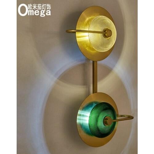 Nordic postmodern creative light luxury glass wall lamp living room wall aisle gallery corridor stairwell wall lamp