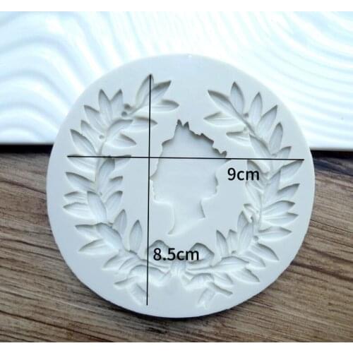 Silicone Mold Laurel Wreath Queen Flower silicone mold mould sugar craft fondant cake decorating animal mould baking tool