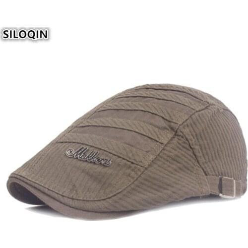 SILOQIN Mens Retro Cotton Berets Fashion Personality Brands Cap Adjustable Size Men Tongue Caps Snapback Cap Vintage Dad Hat