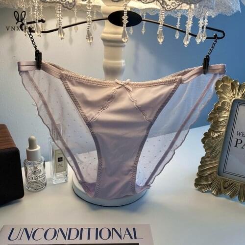 Sweet and cute girly panties white black transparent underwear seamless bow sexy briefs hot temptation thong free shipping 2021