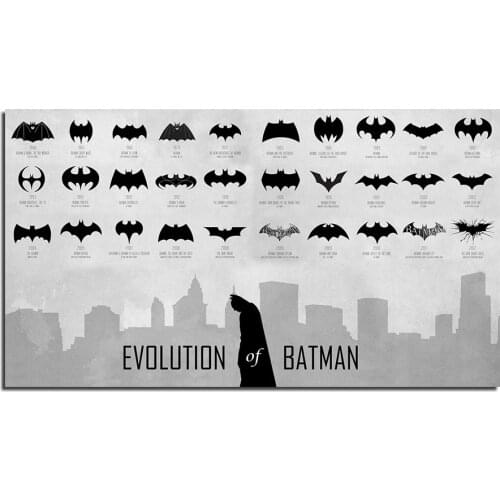 Superhero Batman Evolution Canvas Living Room Painting Childrens Room Wall Art Canvas Printmaking Poster Frameless