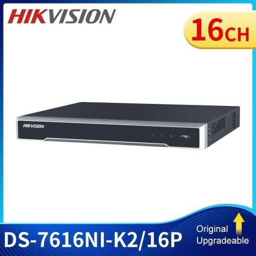 In stock International version DS-7616NI-K2/16P 16ch H.265 NVR 4K for up to 8MP cameras plug & play NVR 2 SATA 16 POE