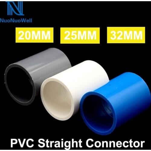 NuoNuoWe 20/25/32/40mm Inner Dia. Pvc Pipe Parts Straight Equal Coupling Connectors Tube Joint 2pcs-pack