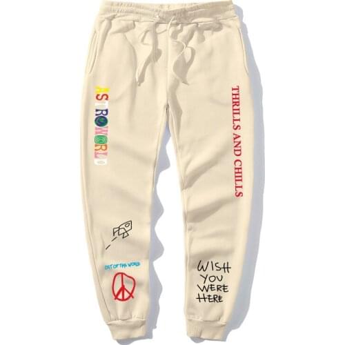 2021 high-quality fleece trousers TRAVIS SCOTT ASTROWORLD letter print ladies mens jogging pants hip-hop streetwear track pants