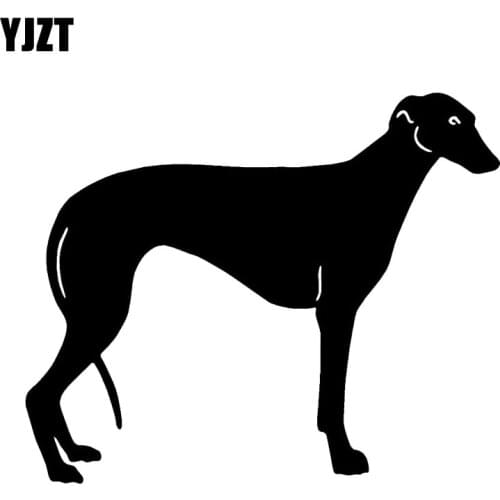 YJZT 15.5*12.7CM Greyhound Classic Pet Dog Car Stickers Car Styling Funny Animal Decorative Decals Black/Silver C6-1589