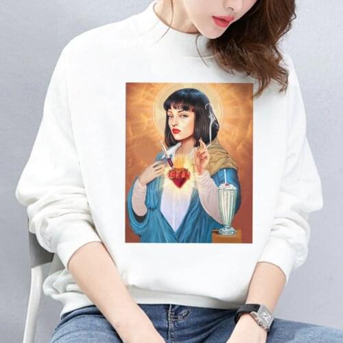 Harajuku Pulp Fiction Movie Fashion aesthetic Printed Sweatershirt Autumn and winter Women Sweatershirt Casual Top Woman Hoodies