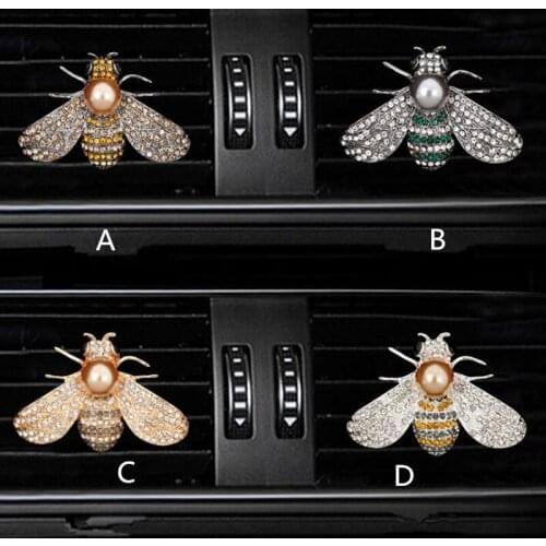 1PC Bee Style Car Perfume Clip Air Freshener Vehicle Air Outlet Decoration