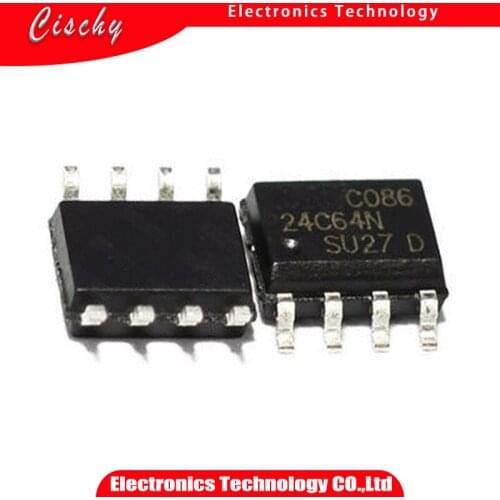 10pcs/lot AT24C64N AT24C64A 24C64 24C64AN AT24C64 DIP-8 24C64RP 24C64WP ST24C64WP AT24C64N-SU27 SOP-8 In Stock