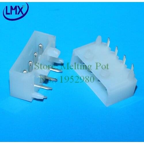 20pcs Computor Connector Pitch 5.08MM 4PIN Hollow Curved Needle 90degree Transparent Plastic Male IDE Connector