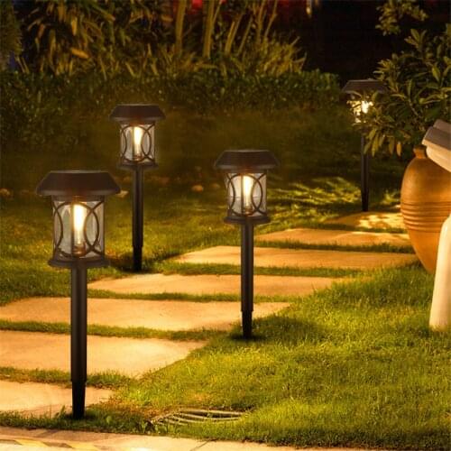4PCS Retro Solar Garden Pathway Lights Outdoor Solar Landscape Light For Walkway Sidewalk Driveway Yard Patio