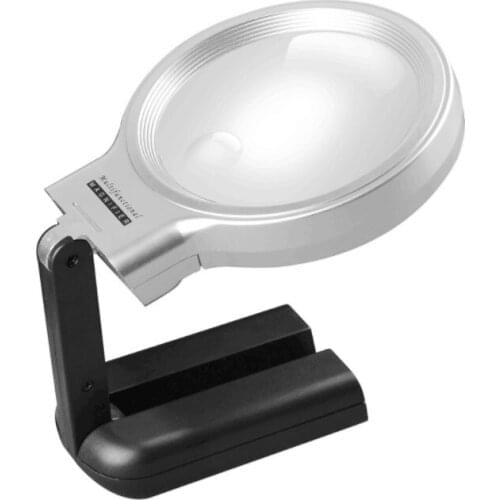 40PCS Foldable Desktop 3X Magnifier LED Compact Desk Lamp Lighting Multifunction Magnifying Glass For Reading Writing