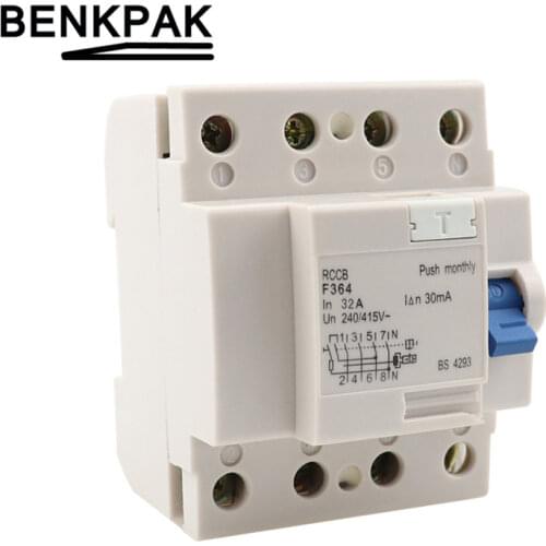 RCCB F364 4P 25A 32A 40A 63A Residual Current Circuit Breaker