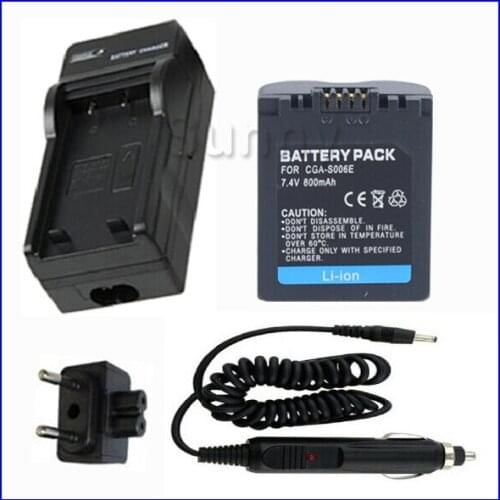 Battery and Charger for Panasonic DE-A43B and CGR-S006,CGR-S006A,CGR-S006E,CGA-S006,CGA-S006A,CGA-S006E Lithium Ion Rechargeable