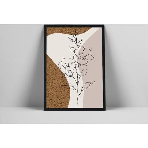 Botanical art, printable wall art, flower art print, abstract line art, minimalist modern art print, boho wall decor, roomo Abs
