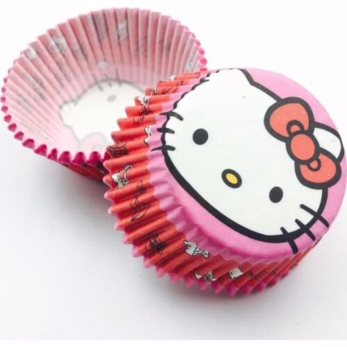 100 pcs/lot Pink Cat Cupcake Liners Cases Cupcake Paper Cups Cake Decorating Tools