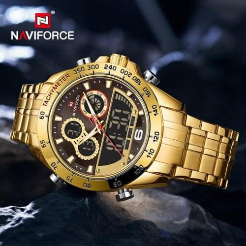 2020 NAVIFORCE Gold Watches Men Luxury Military Sports Quartz Wrist watch Digital Analog Waterproof Clock Male Relogio Masculino