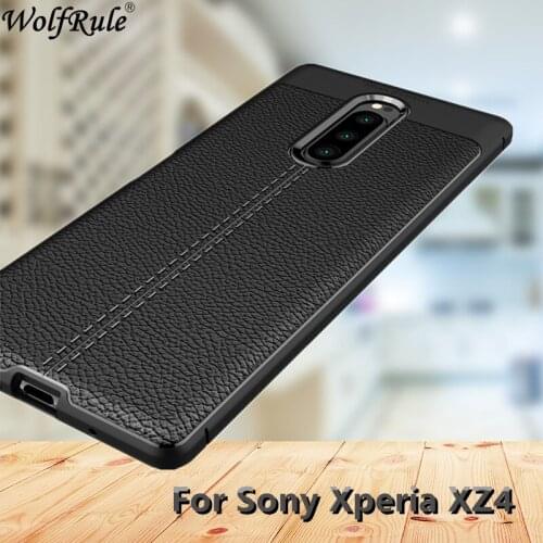 Wolfrule For Cover Sony Xperia XZ4 Case Xperia XZ4 Silicone Case Fashion Lichee Rugged Style Hybrid Bag Case For Sony Xperia XZ4
