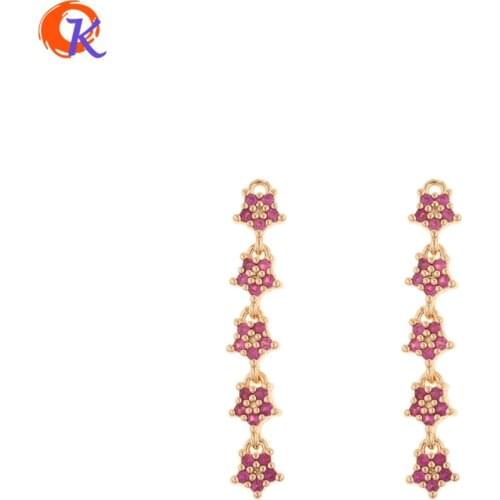 Cordial Design 10Pcs 5*29MM Jewelry Accessories/DIY Making/CZ Chain Shape/Genuine Gold Plating/Hand Made/Earrngs Findings