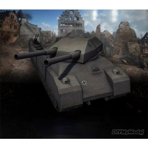 DIYMyModeI Wot tank world no.000 German P1000 Super Tank DIY Handcraft Paper Model KIT Handmade Toy Puzzles Gift Movie props