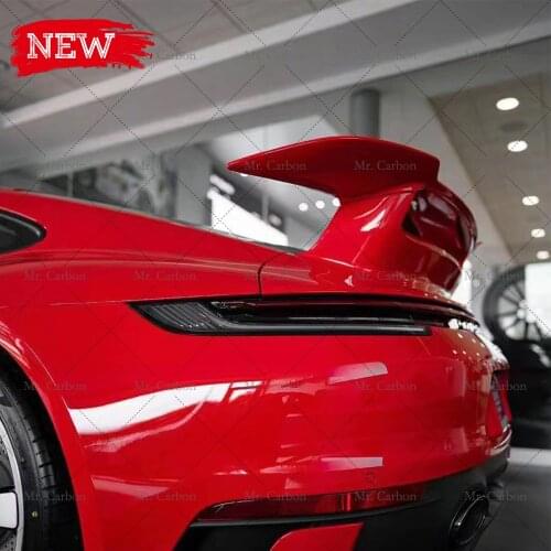FOR PORSCHE 992 SPORT DESIGN STYLE FIBER GLASS SPOILER TRIM BODY KIT TUNING PART FOR 992 FRP SD WING LIP RACING