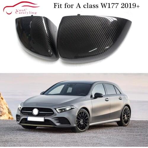 W177 Carbon Fiber Mirror cover for Mercedes New A class W177 Sedan Hatchback 2018 + Replacement Side Door Mirror Caps