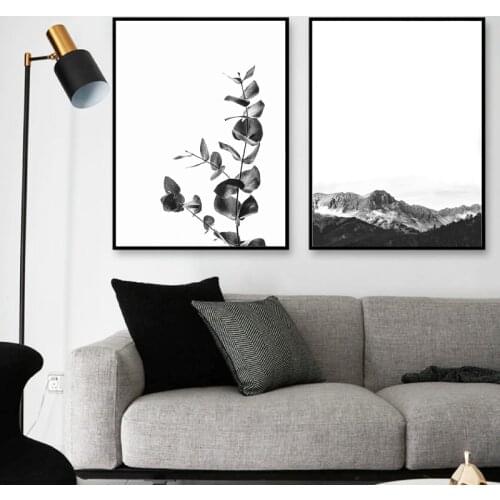 Australian Eucalyptus Leaf Black White Photo Poster Mountain Natural Scenery Canvas Painting Prints Living Room Wall Art Decor