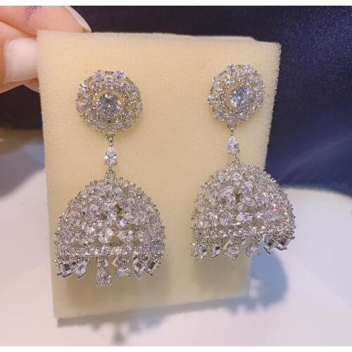 HIBRIDE Korean Vintage Waterdrop Earrings Women Wedding Earring Gold Color Silver Color Engagement Jewelry Wholesale E-76