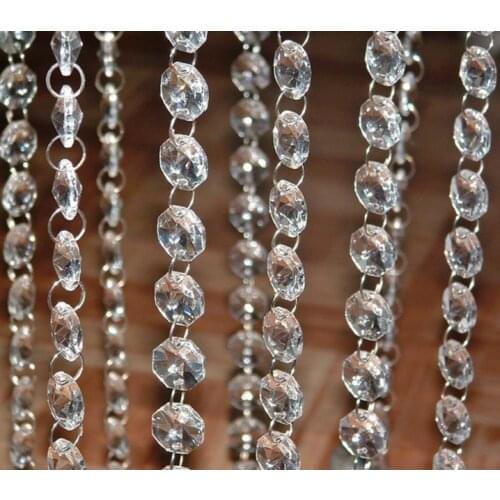 Crystal Clear Acrylic Hanging Beads Chain Garland Strand Curtain Chandelier party wedding XMAS Tree decor supplies